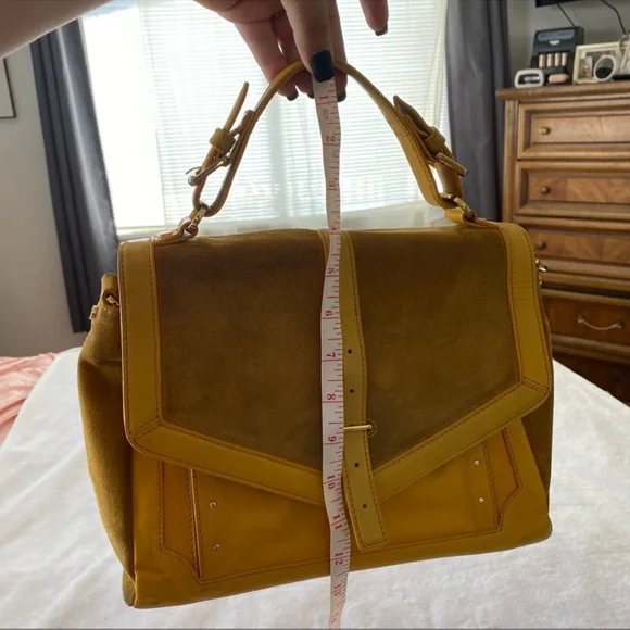 Tory Burch 797 Suede & Leather Satchel Bag - Picture 12 of 15